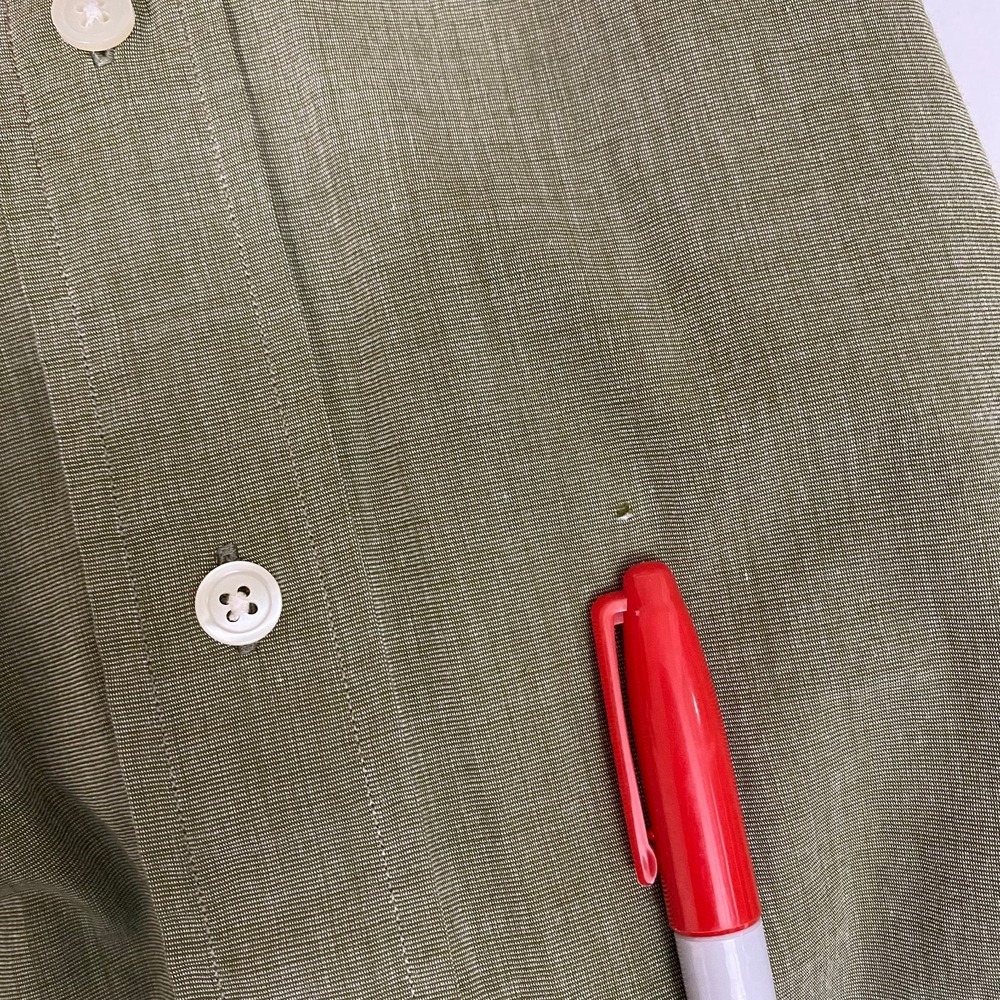 J CREW Men's Large Olive Green 100% Cotton Long Sleeve Casual Button Up Shirt - Picture 5 of 7